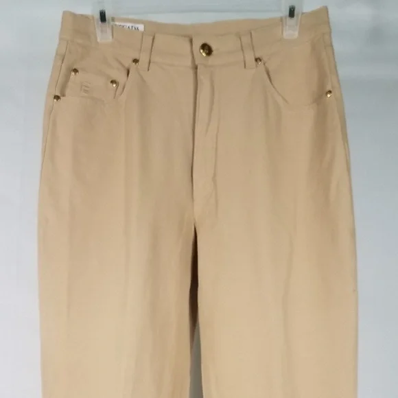 NWT beige tapered leg stretchy slacks pants sz 42